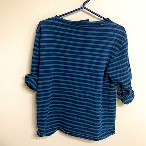 COPY - unisex green/navy breton saint james EUC stripe